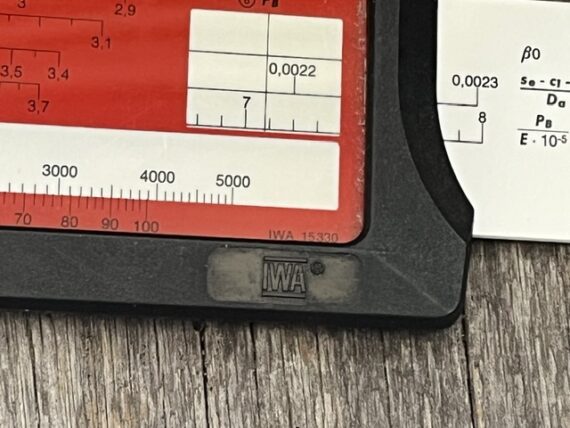 IWA 15.330 Wall thickness of curved container ends slide rule 1976 Germany