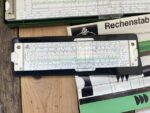 Faber Castell 2x Duplex 2/82 and 62/82 slide rule in cases 1960 Germany - Image 6
