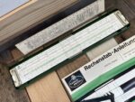 Faber Castell 2x Duplex 2/82 and 62/82 slide rule in cases 1960 Germany - Image 8