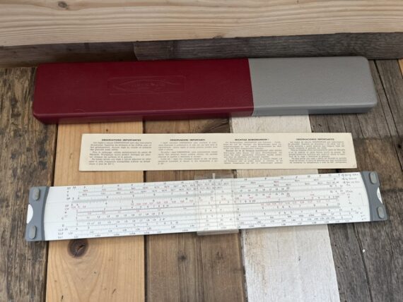 Graphoplex 698 Electronicien duplex slide rule case 1970 France