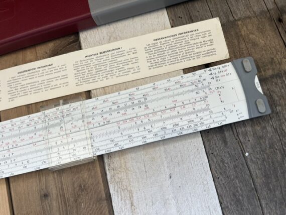 Graphoplex 698 Electronicien duplex slide rule case 1970 France