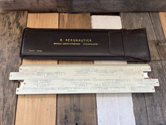 R. AERONAUTICA Bernadori airplane photography slide rule 1950 Italy
