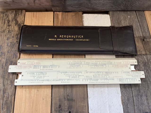 R. AERONAUTICA Bernadori airplane photography slide rule 1950 Italy