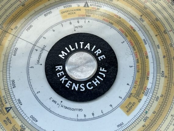 Alro Military artillery slide rule metal leather case 1953 Holland