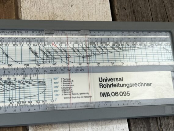 IWA 06095 universal Rohrleitung pipe slide rule 1980 Germany