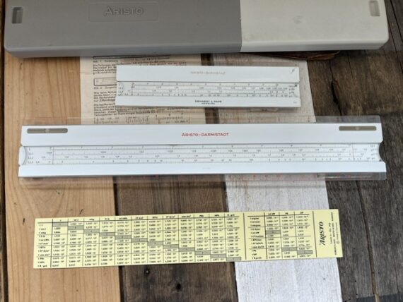 2x Aristo 967u 867u slide rules in cases 1970 Germany - Image 7