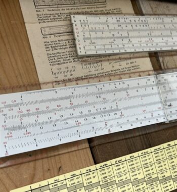 2x Aristo 967u 867u slide rules in cases 1970 Germany
