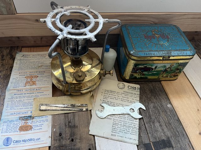 Hipolito 0 small brass camping Stove box 1950 Portugal