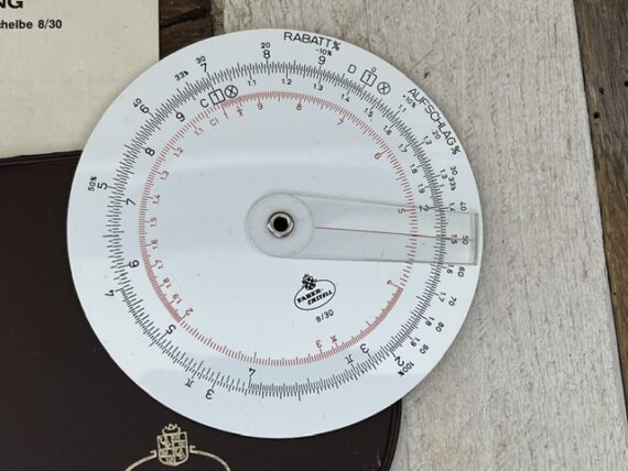 Faber Castell 8/30 circular slide rule manual case 1970 Germany - Image 5