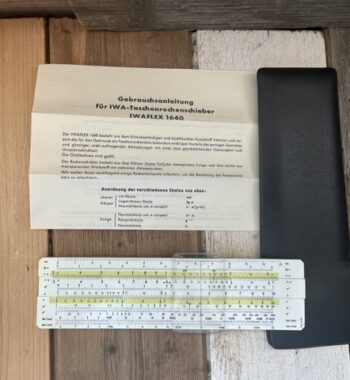 IWAflex 1640 pocket slide rule full set 1970 Germany