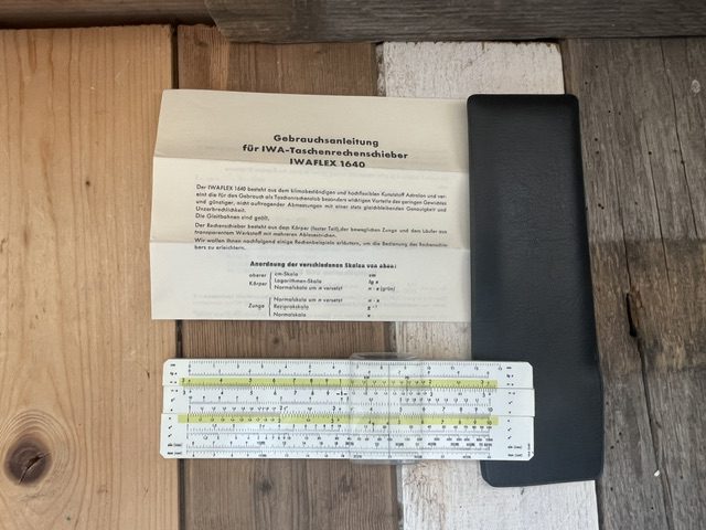 IWAflex 1640 pocket slide rule full set 1970 Germany