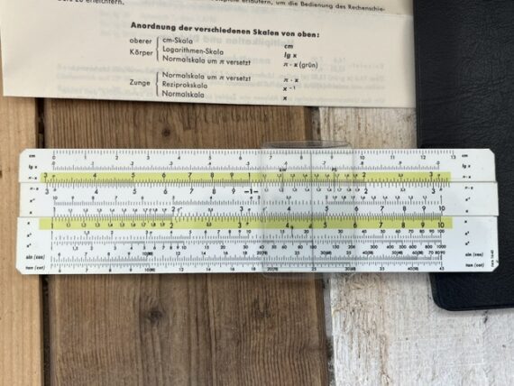 IWAflex 1640 pocket slide rule full set 1970 Germany