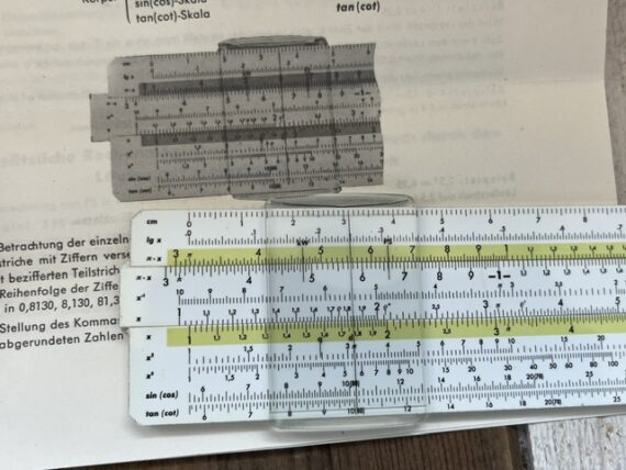 IWAflex 1640 pocket slide rule full set 1970 Germany