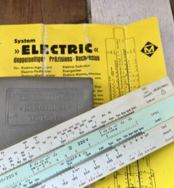 VEB Mantissa Electric slide rule full set 1974 GDR Germany