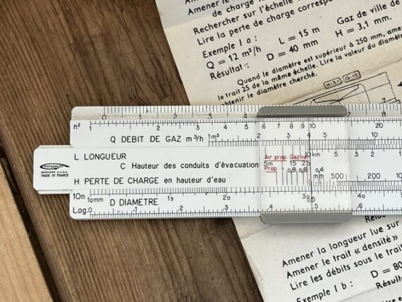 Graphoplex Gaz de France pocket slide rule 1970 France - Image 4