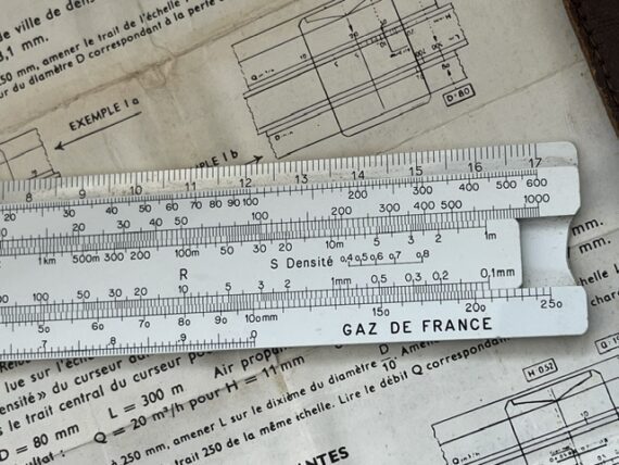 Graphoplex Gaz de France pocket slide rule 1970 France - Image 5