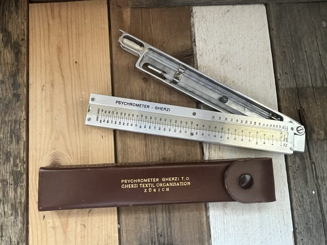 Gherzi Psychrometer humidity slide rule textile 1950 Switzerland