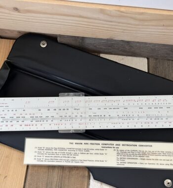 Blundell Wavin P3259 pipe friction slide rule 1969 England