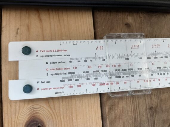 Blundell Wavin P3259 pipe friction slide rule 1969 England - Image 5