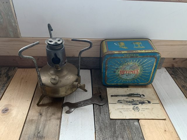 バーベキュー・調理用品 OPTIMUS Camp Stove 00 Optimus 00 small brass camping Stove box 1950 Sweden - Vintage Man