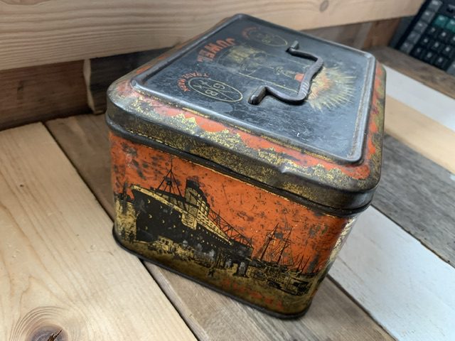 Juwel 21 small brass camping stove in tin 1950 Germany - Vintage