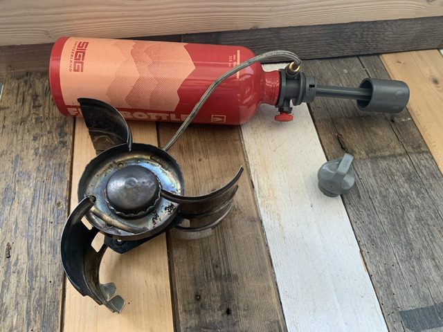 Sigg Fire Jet travel stove complete with bottle pump 2000's